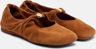 Loewe Pebble Soft suede Mary Jane flats