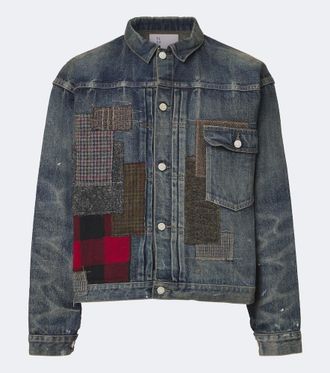Junya Watanabe Chaqueta de denim con patchwork
