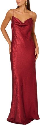 Adrianna Papell Foiled Chiffon Long Dress
