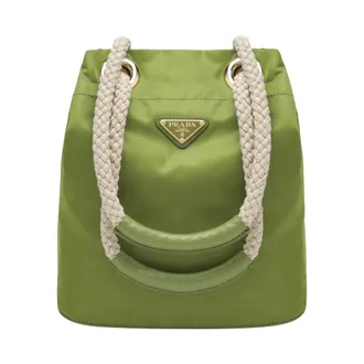 Prada Shoulder Bags, female, Green, Size: ONE SIZE Mariner Bucket Bag