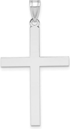Diamond2Deal 14k White Gold Engravable Cross Charm Pendant