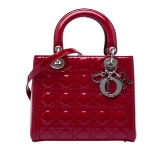 Dior Pre-owned Lady Dior Handbag - Dames - Pre-owned - Rood - Maat: ONE Size Zijde