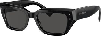 Dolce & Gabbana Cat-eye Zonnebril - unisex - Zonnebrillen - Zwart - 52 MM - Nylon - Accessoires