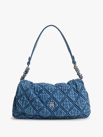 Tommy Hilfiger Quilted Denim TH Monogram Shoulder Bag