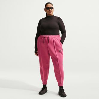 Nike Womens Nike Sportswear Tech Fleece Mid-Rise Jogger Pants (Plus Size) in Purple | FB8332-634