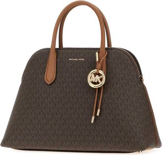 Michael Kors Womens Dome Shoulder Bag Brown Fabric