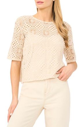 Ted Baker Waverly Openwork Top in Natural at Nordstrom, Size X-Large