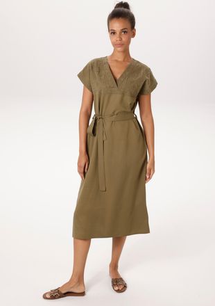 Aniston Tunikakleid ANISTON CASUAL, Damen, Gr. 36, N-Gr, gr&uuml;n (khaki), Web, Obermaterial: 100% Lyocell, bestickt, unifarben, l&auml;ssig geschnitten kniebedeckend,