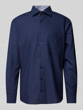 Eterna Regular Fit Businesshemd aus Popeline in Marine, Größe 39