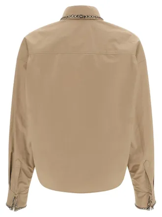 Fabiana Filippi Jewel-Embroidered Cotton Poplin Shirt - Beige