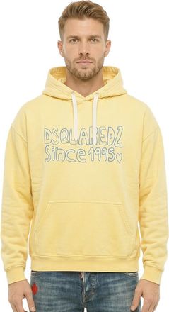 Dsquared2 Yellow Relaxed Logo Hoodie