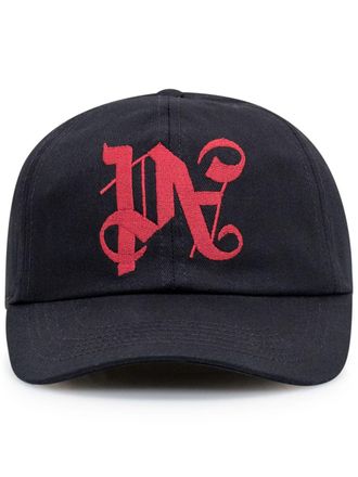 Palm Angels logo-embroidered cotton baseball cap - men - Cotton/Cotton/Polyester - One Size - Black