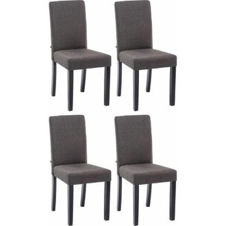 Clp Set 4 sedie da pranzo Ina in stoffa grigio scuro nero