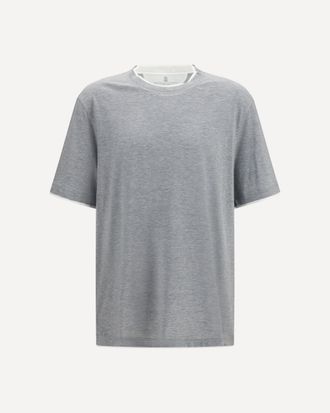 Brunello Cucinelli Silk T-shirt Male XXL