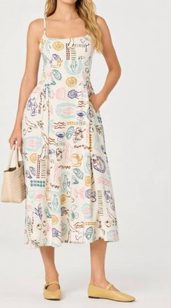 Astr Ansley Midi Print Dress In White
