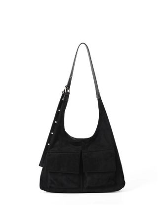 Generic Large Capacity Handbags Female Crossbody Bags Shoulder Bag Women Fashion Suede Vintage Tote(Black B)