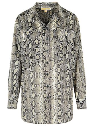 Michael Kors Michael Michael Kors Schlangendrucken Baumwollhemd