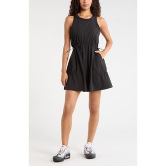Zella Atlas Tiered Athletic Dress in Black at Nordstrom, Size Xx-Large
