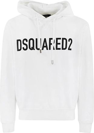 Dsquared2 Stijlvol Sweatshirt - Heren - Hoodies - Wit - L - Katoen - Hoodies & sweatvesten