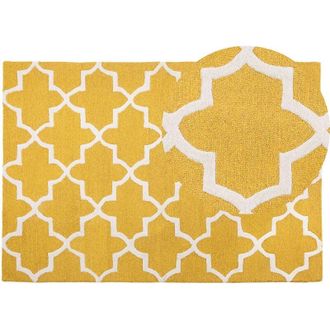 Beliani Rug SILVAN Yellow 140 x 200 cm Wool