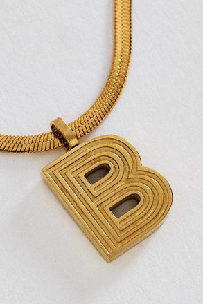 Anthropologie Water Resistant Initial Necklace