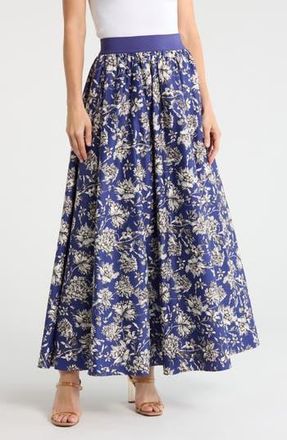 Alice & Olivia Nilda Maxi Skirt in Blooming Wild Indigo at Nordstrom Rack, Size 8