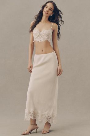 Bardot Elisan Lace Satin Maxi Skirt