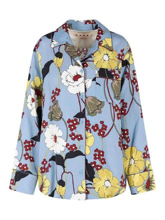 Marni Light Blue Viscose Shirt