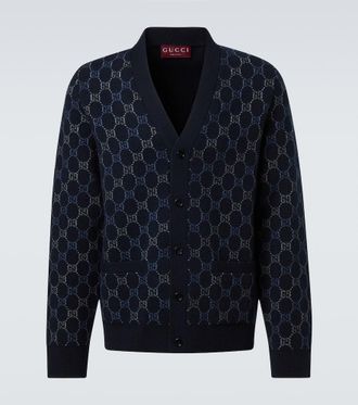 Gucci GG wool and cashmere jacquard cardigan