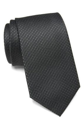 Calvin Klein Steel Micro Diamond Print Tie in Black at Nordstrom Rack