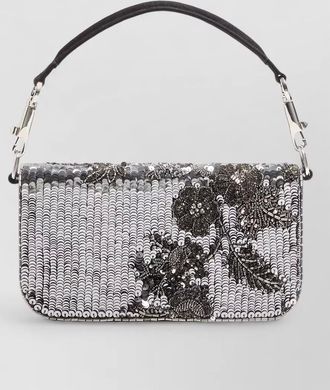 Valentino Garavani loco satin shoulder bag floral embroidery
