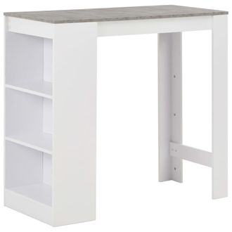 Berkfield Home Bar Table with Shelf White 110x50x103 cm | Size: 110 x 50 x 103 cm