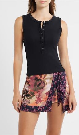 Free People Jamie Rib Tank in Pitch Black at Nordstrom, Size X-Large
