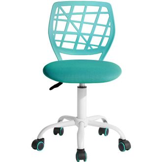 Furniture R FurnitureR CARNATION Desk Chair Home Office Swivel Mesh Seat,Grid Turquoise I