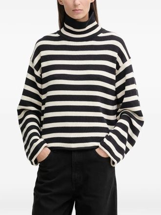 Marc O'Polo striped roll-neck knitwear - Black