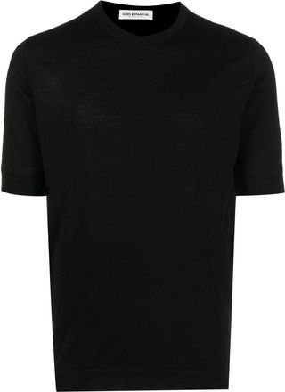 Goes Botanical merino wool crew-neck T-shirt - men - Merino - 8 - Black
