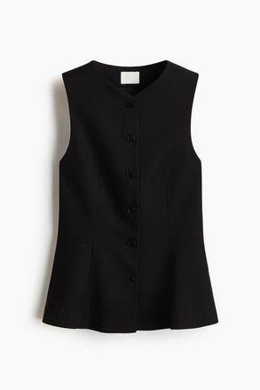 H&M Peplum Waistcoat in Black at Nordstrom, Size X-Large