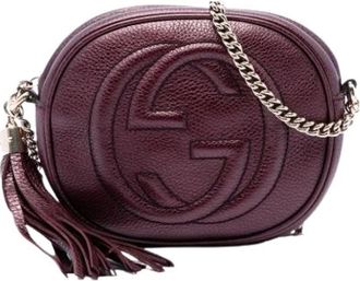 Gucci Pre-owned Soho Crossbody Bag - Dames - Vintage Schoudertas - Paars - ONE Size - Leer - Vintage