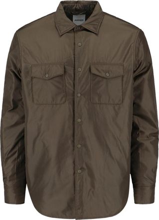 Aspesi Nylon Shirt Jacket, Green, Classic Collar