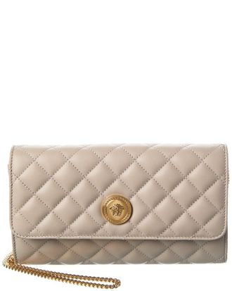Versace Medusa Quilted Leather Wallet On Chain
