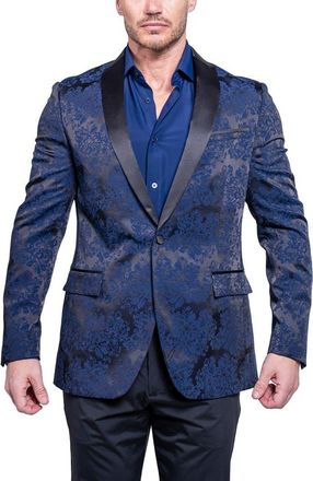 Maceoo Tesla Ascension2169 Blue Floral Jacquard Dinner Jacket at Nordstrom, Size 3
