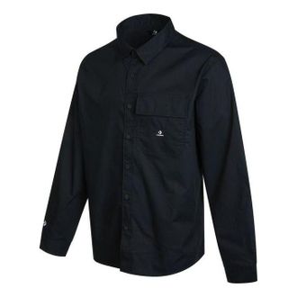 Converse Woven Long Sleeve Button Down Shirt Black 10023803-A01