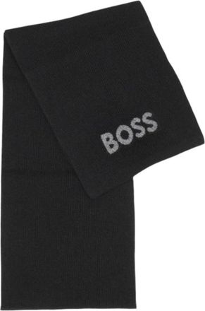 HUGO BOSS Hugo, Winter Scarves, male, Black, Size: ONE SIZE The Boss Printed Wool-Blend Scarf