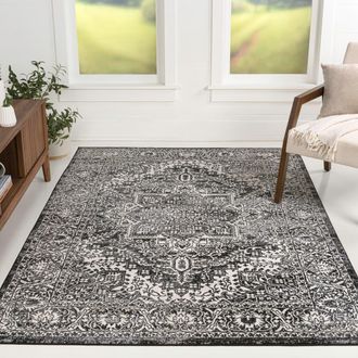 Jonathan Y Designs Modern Persian Vintage Medallion Area Rug in Black at Nordstrom, Size 8Ft 0In X 10Ft 0In