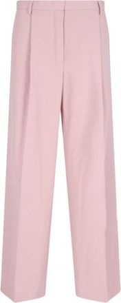 Dries Van Noten Wide-Leg Trousers In Pink Wool