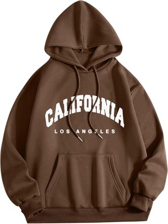 Generic Mens Los Angeles California Hoodies Vintage Graphic Funny Pullover Outfits 2024 Long Sleeve Drawstring Letter Sweatshirts Trendy Aesthetic Oversized B