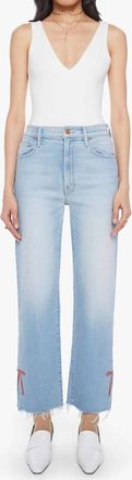 Mother Rambler Zip Slice Hover Fray Jean In Complete 360
