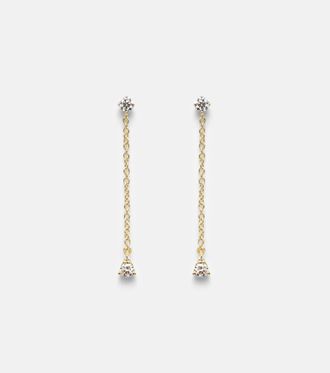 Stone and Strand Perfect Pear 14kt gold drop earrings with diamonds