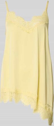 Oh April Relaxed Fit Top mit Spitzenbesatz Modell Tami in Pastellgelb, Gr&ouml;&szlig;e S