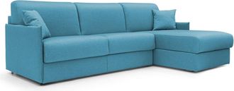 Divani.Store Sof&aacute; esquinero convertible impermeable 252 cm derecho azul claro